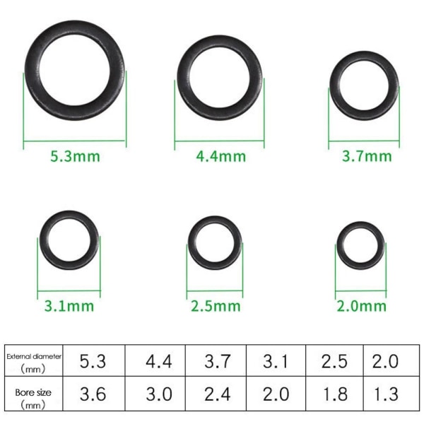 100 stk Karpefiske O-ring Hårriggring RUND-4.4MM RUND-4.4MM Round-4.4mm