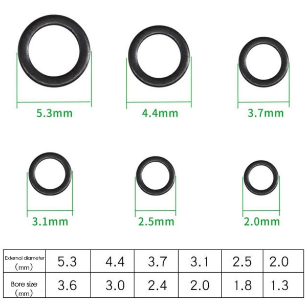 100 stk Karpefiskeri O Ring Hårrig Ring RUND-2.0MM RUND-2.0MM Round-2.0mm