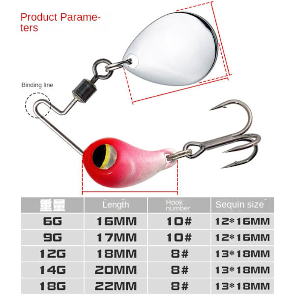 Metal Fishing Bait VIB Lure 6GH H 6gH