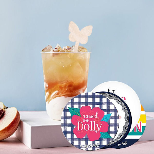 7stk omrørersæt Happy Hour kopmåtter Coaster røremaskiner