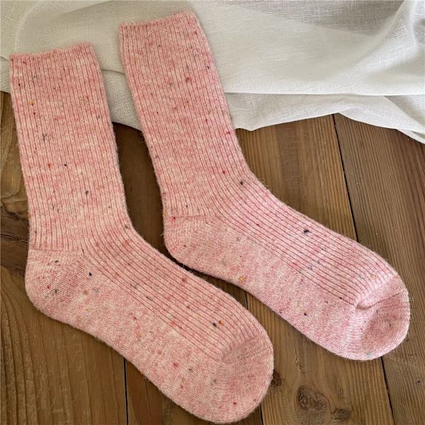 Thermal långa strumpor Cashmere ullstrumpor ROSA pink