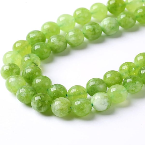 Naturlig Peridot Grønn blonder Jades Perler Runde Løse Spacer Beads