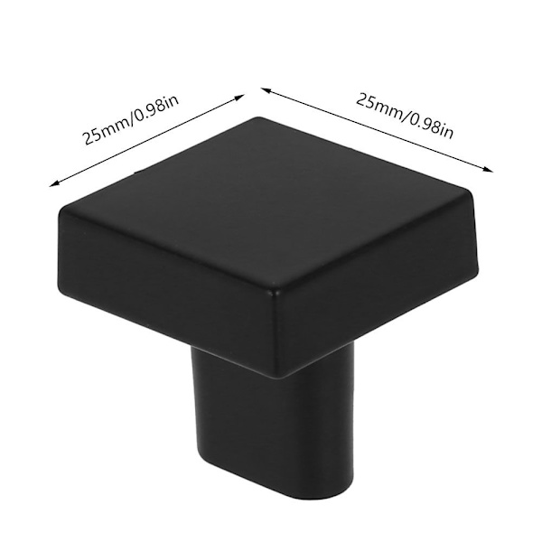 3 STK Skabsknopper Skuffeskabsdørknapper SORT Black