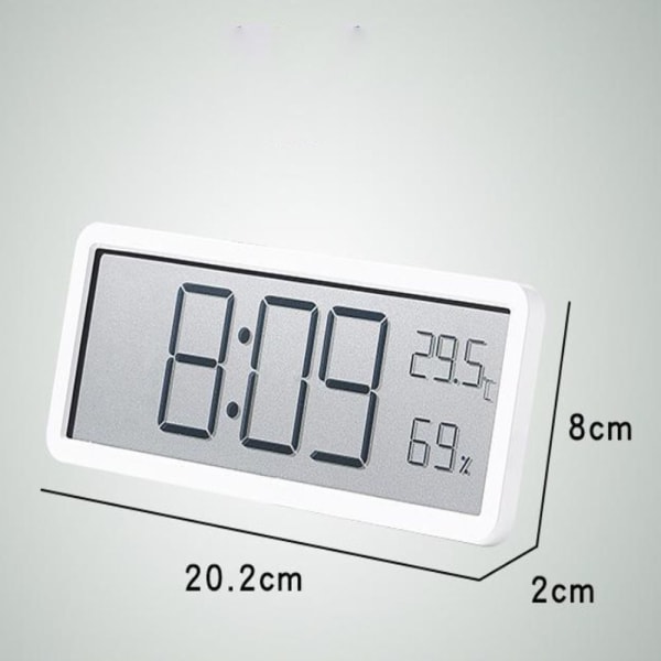 Digitaalinen seinäkello Kosteusnäyttö Elektroninen kello VALKOINEN White