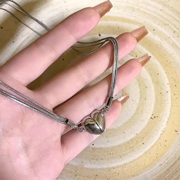 Sydän riipus kaulakoru solkiluun ketju kaulakoru sydänmagneetti