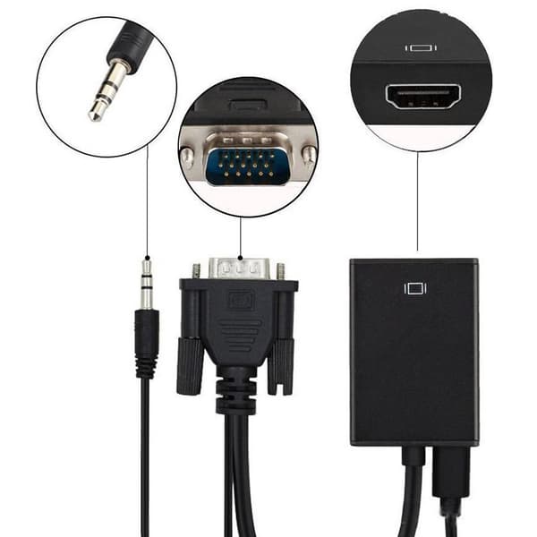 HDMI til VGA-adapter HDMI til VGA-konverter HDMI til lydadapter