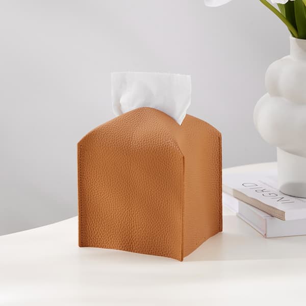 PU Læder Tissue Box VINRØD wine red