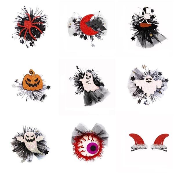Halloween-hiusklipsit Bow-hiusklipsit 10 10 10
