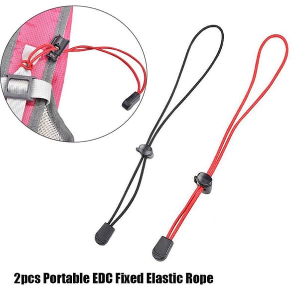 2stk Elastisk Rope Webbing Ropes Spænde RØD Red