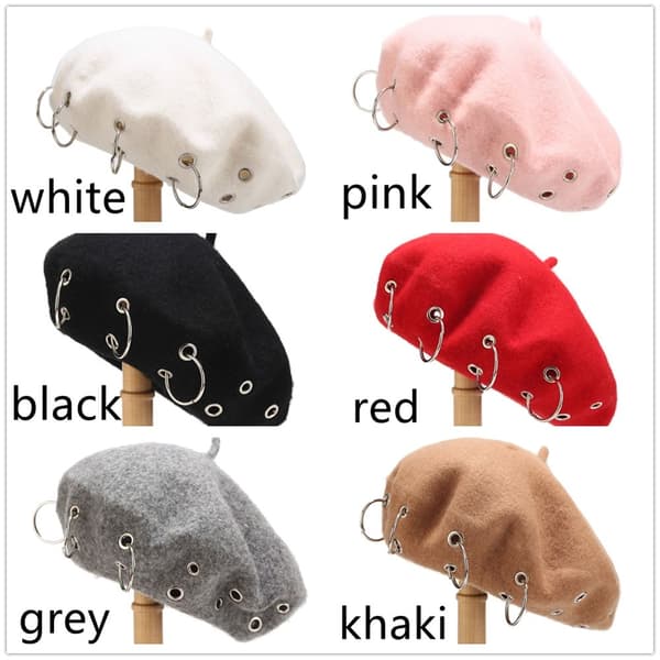 Vinter Berets Punk Rock Stil SORT black