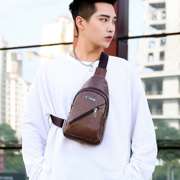 Sling Crossbody Bag Skulderryggsekk MØRKEBRUN Dark Brown