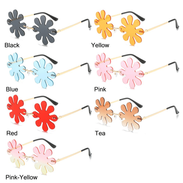 Flower Shape Solbriller Mode Solbriller SORT SORT Black