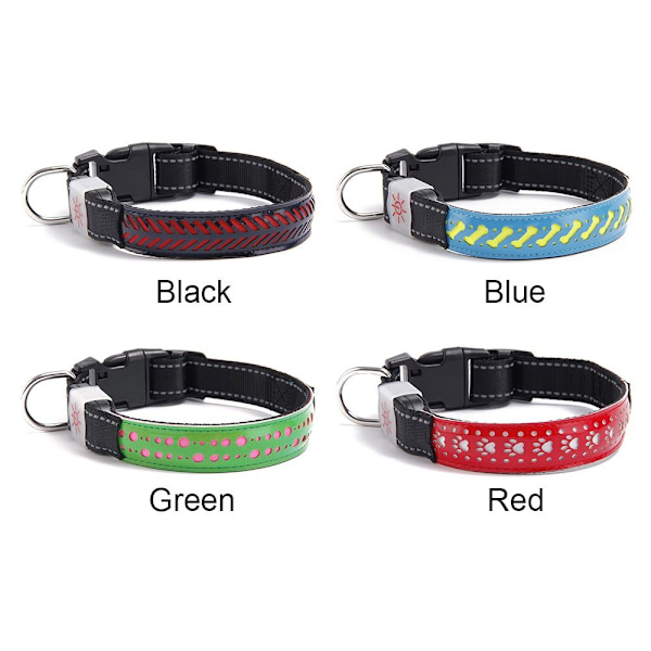 USB Laddningsbart Hundhalsband Ljus Luminous Blinkande Lysande