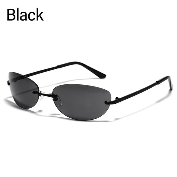 Y2K Aurinkolasit Wrap Around MUSTA MUSTA Black