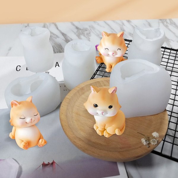 3D Cat Candle Form 3D Art voksform 1 1 1