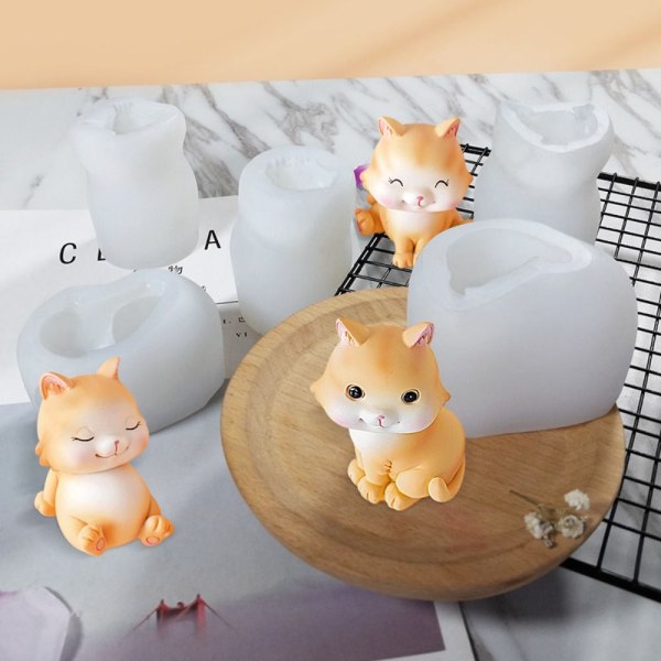 3D Cat Candle Form 3D Art voksform 2 2 2