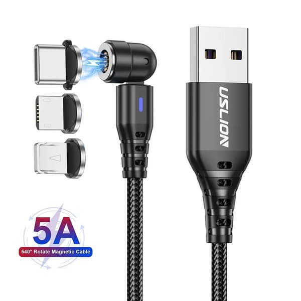 Magnetkabel USB-kabler SORT 2M Black 2m