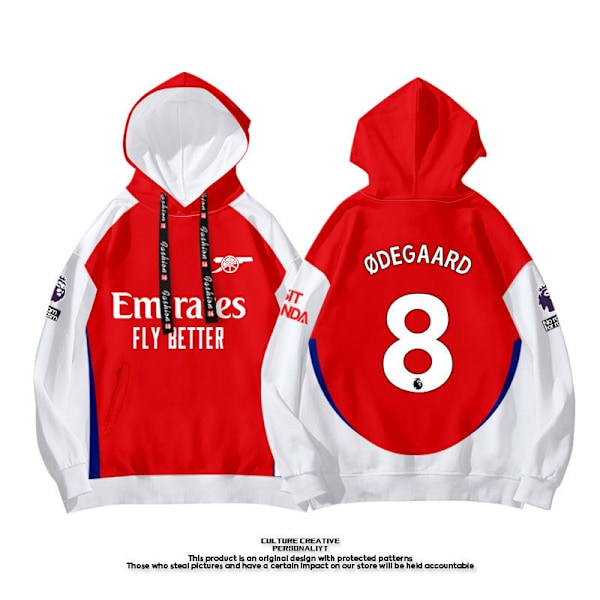 Arsenal fotbollströja sweatshirt hoodie för barn No.7 Saka 110