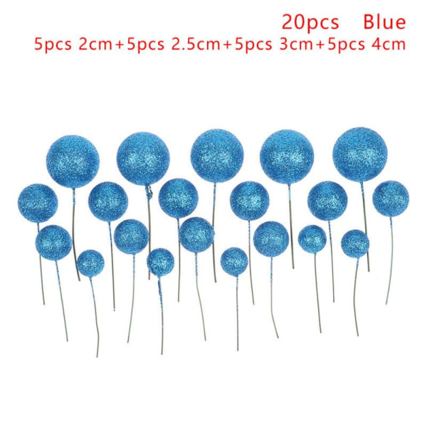 20 kpl Ball Cake Topper Kakkukoristelu SININEN blue