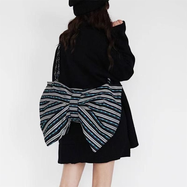 Bow Tie Tote Bag Crossbody Bag SVART L black L