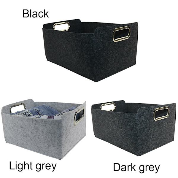 Filt Förvaringskorg Kläder Organizer Diverse Behållare MÖRK Dark grey S