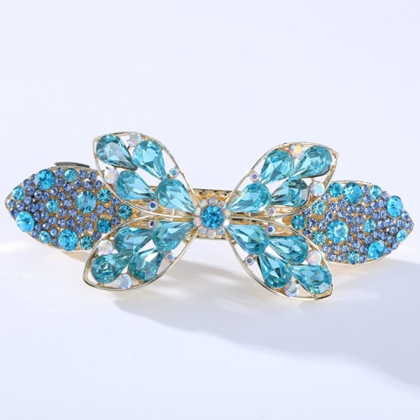 Crystal Butterfly Hair Clips Hair Barrettes SININEN Blue