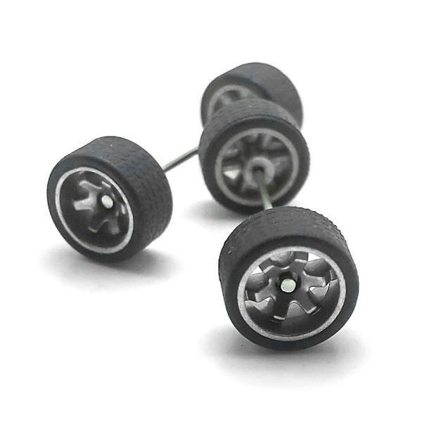 Bil Hjul Gummi Dæk SØLV silver