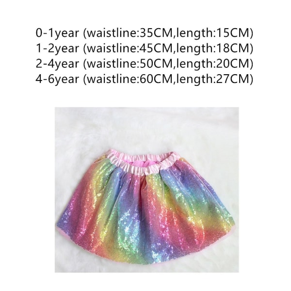 Regnbåge färgglada Tutu kjol barn flickor 1-2 Year