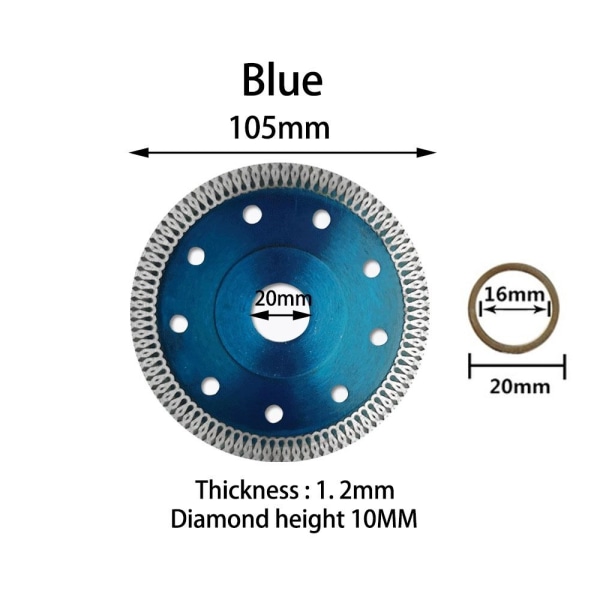 Diamantsagbladspoleringsark BLÅ 105MM Blue 105mm
