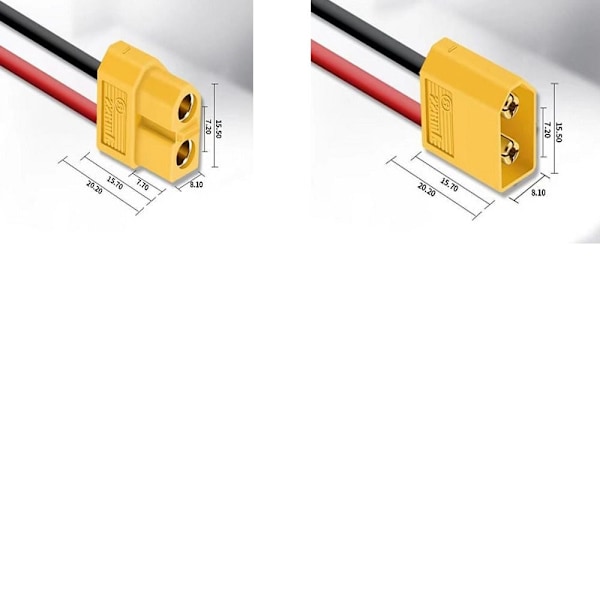 XT60-kaapeliliitin Uros Naaras XT60H Pistokke 10CMXT60-M XT60-M 10cmXT60-M