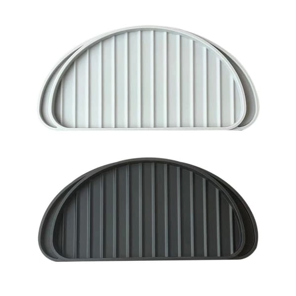 Vanndispenserbrett Silikon Kjøleskap Drypppanne GRÅ HALVSIRKEL Grey Half Circle