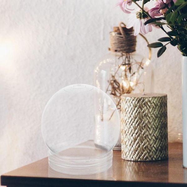 5 STK Clear Water Globe Jar Plastic Snow Globe Flaske Candy