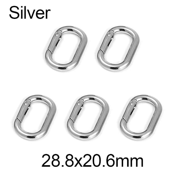 5kpl Jousi soikeat renkaat Laukku Vyön soljet SILVER 28.8X20.6MM Silver 28.8x20.6mm