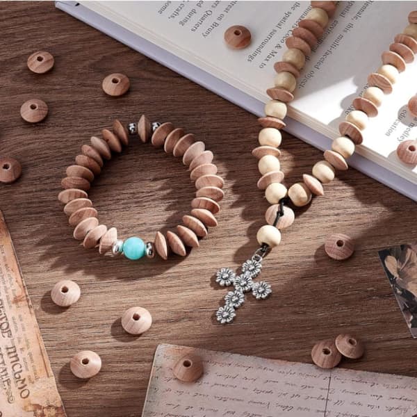 120 Stk13MM Bøg træskive Abacus træperler