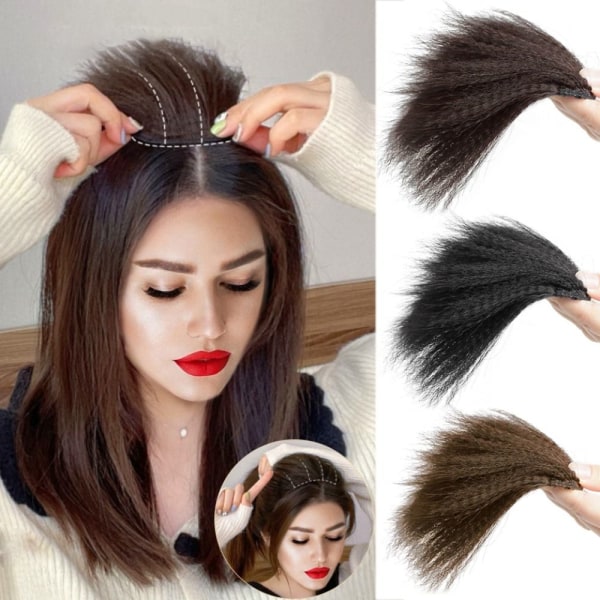 Perm Hair Pad Hair Extension Clip MØRKEBRUN 20CM 20CM dark brown 20cm-20cm