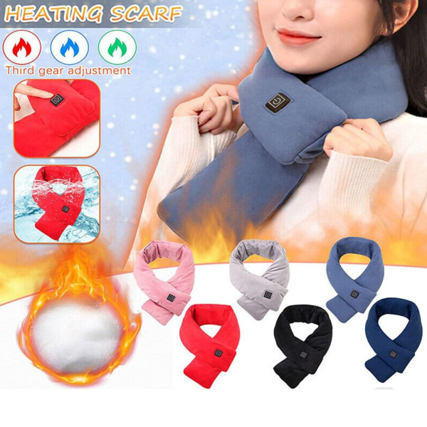 Eluppvärmd Scarf Warmer Sjal GRÅ grey