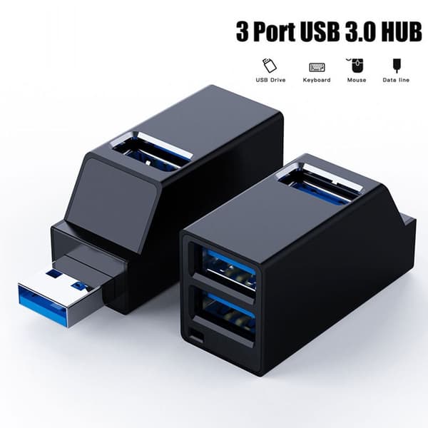 USB Hub Type-C Splitter USB HUB SVART USB HUB SVART USB HUB Black
