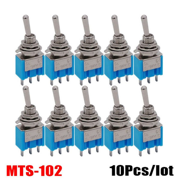 10st/lot Power Strömbrytare MTS-102 PÅ-PÅ MTS-102 ON-ON