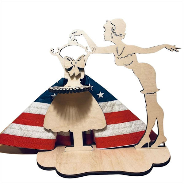 Bryllupsserviettholder Skjørt Vevsholder Beauty Statue Tissue