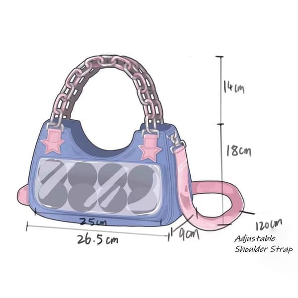 Denim Crossbody Bag Handväskor LJUSBLÅ Light Blue
