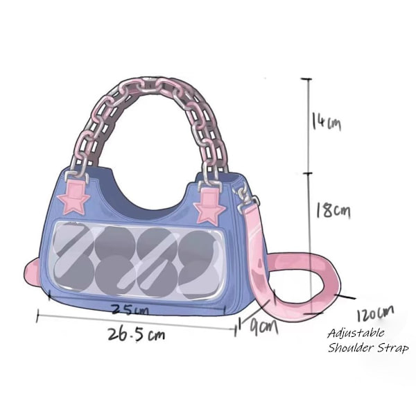 Denim Crossbody Taske Håndtasker LYSEBLÅ Light Blue