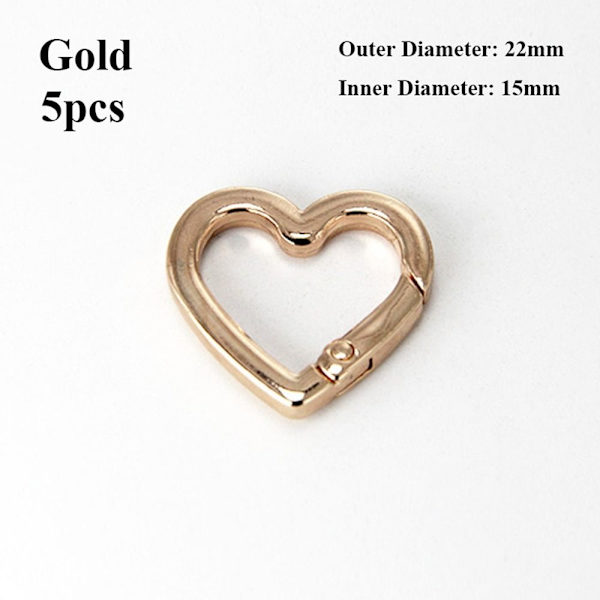 5kpl Jousirengas Soljet Karabiini Kukkarot Käsilaukut GOLD 22X15MM Gold 22x15mm
