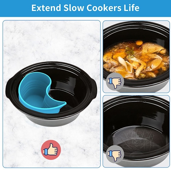 Slow Cooker Liner Slow Cooker Separator 2 STK BLÅ&GRÅ 2 STK 2pcs Blue&Grey