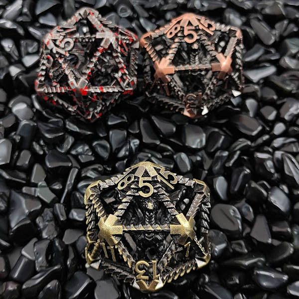 Metallterninger 20-sidige terninger SØLV silver