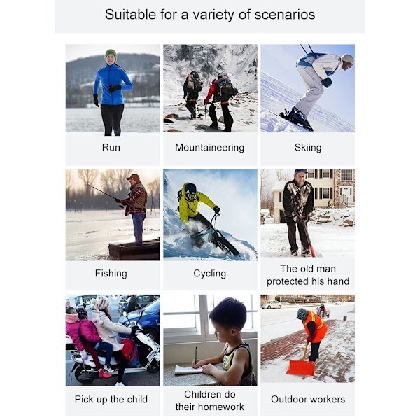 USB-uppvärmda handskar, laddningsbara svart