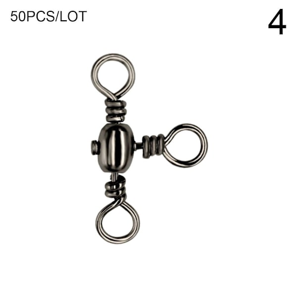 50 stk./parti Fiskeri, rullende svirvler Connector Tackle 4 4 4