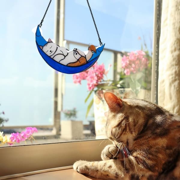 Mooncat Window Pendant Vindusdekorasjon Tilbehør Cat Window