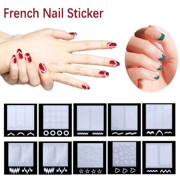 50 stk fransk negleklistremerke Nail Enhancement STYLE-3 STYLE-3 Style-3