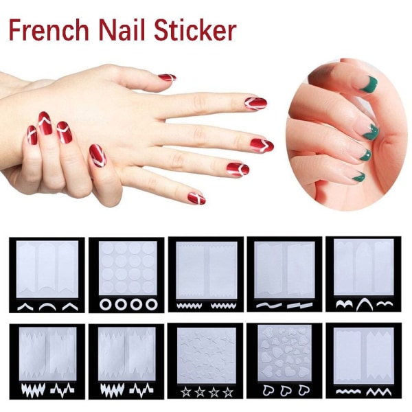 50 stk fransk negleklistremerke Nail Enhancement STYLE-4 STYLE-4 Style-4