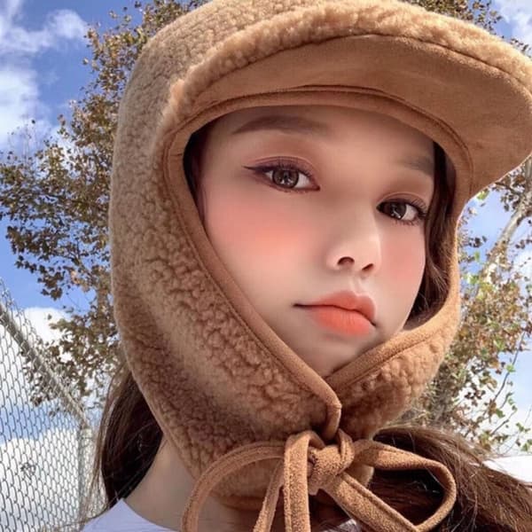 Piger Bomber Cap Fluffy Fur Hat KAFFE coffee